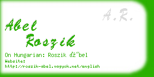 abel roszik business card